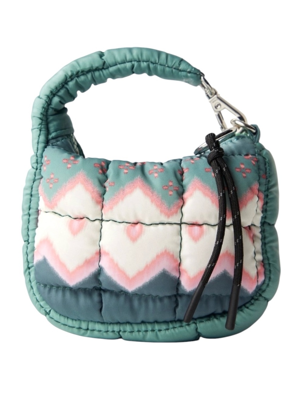 NWT Free People x FP Movement Quilted Printed Micro Pouch in Green Glow